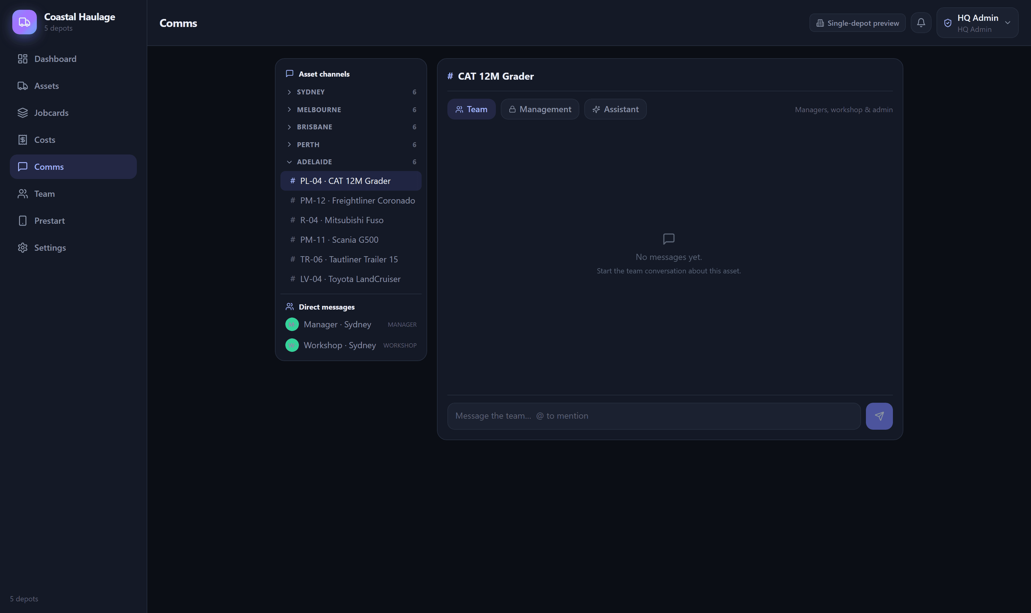 AssetPass per asset comms