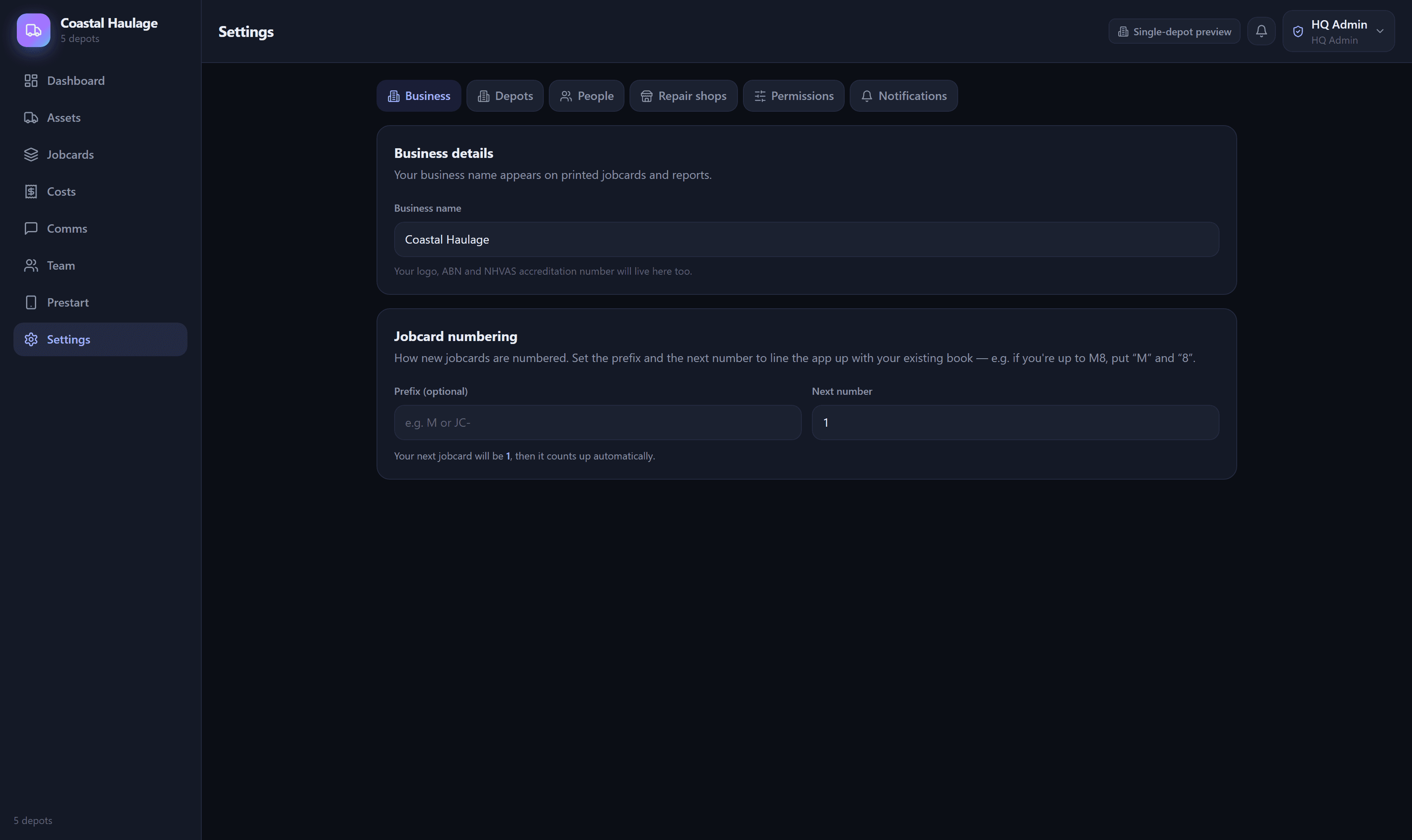 AssetPass roles, depot access and repair shops